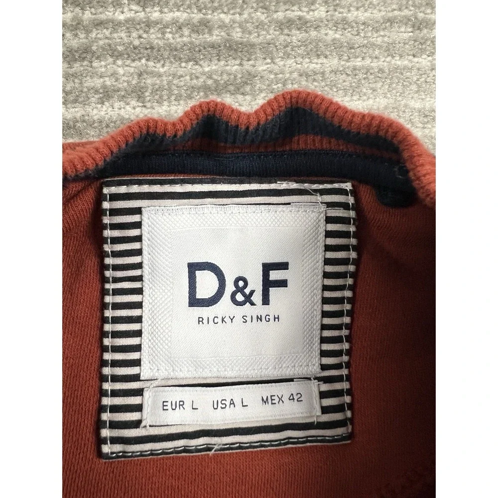 Denim and Flower Sweater Mens Large Burnt Orange‎ Longsleeve BOSTON Casual